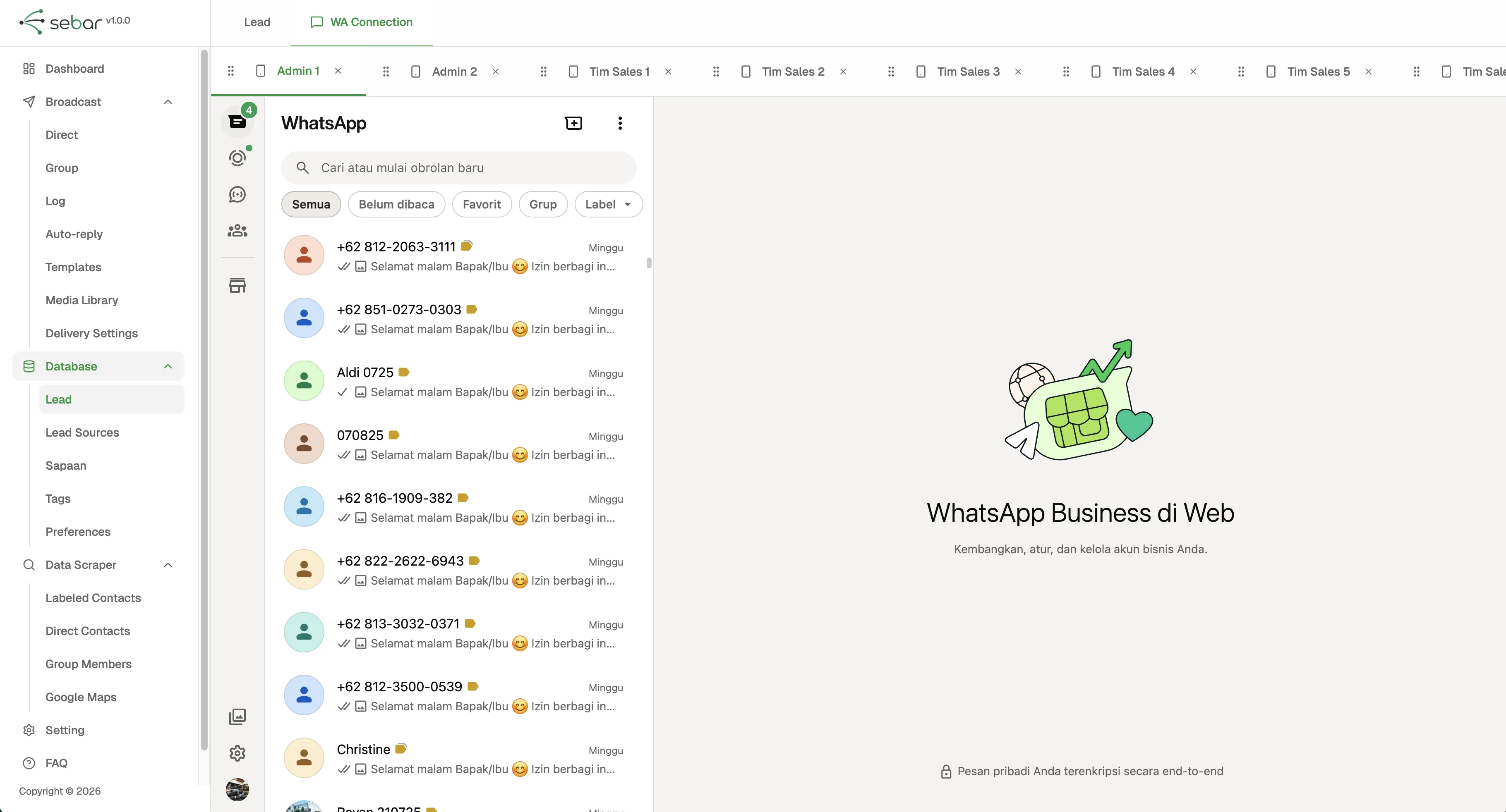 Multi-Koneksi WhatsApp Dashboard